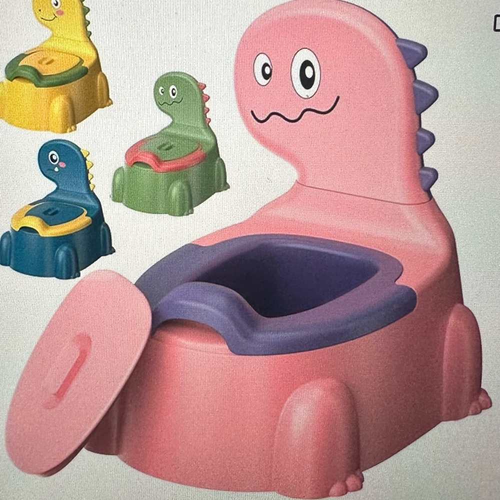 Dinosaur-Themed Pink Potty Training Seat